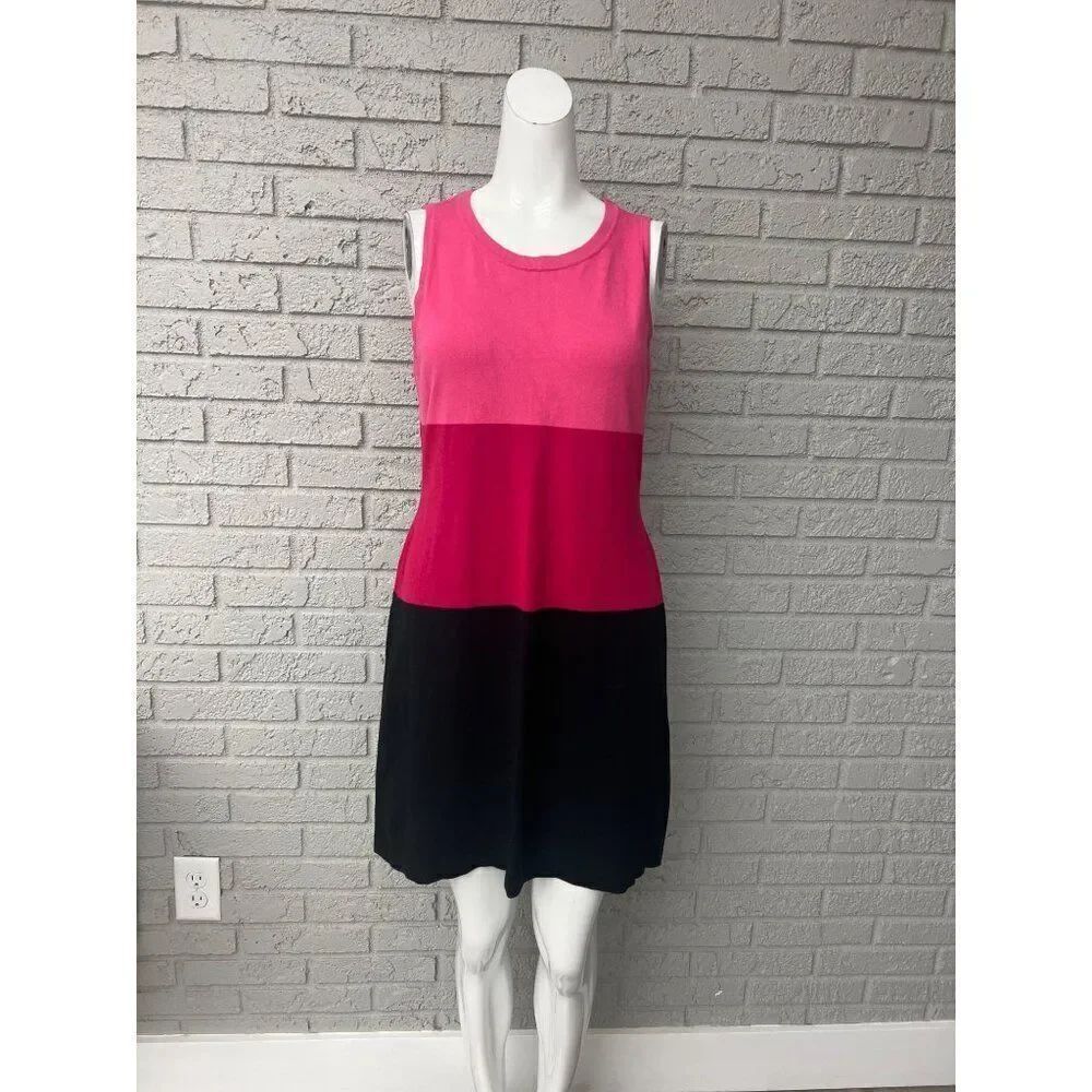 INC International Concepts Women Color Block Knit Dress Size L